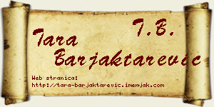 Tara Barjaktarević vizit kartica